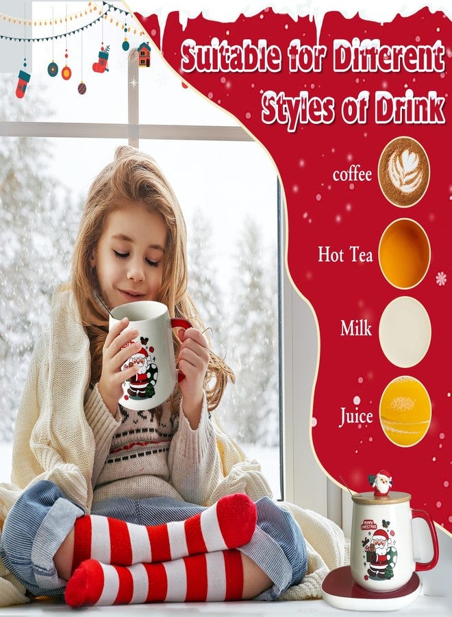 LAIAMER Christmas Coffee Warmer with Mug Set, Coffee Cup Warmer Coffee Mug Warmer with Auto Shut Off for Desk Home Office, Coffee Gifts Xmas Gifts for Coffee Lovers Mom Her Wife Girlfriend Daughter - Image 4